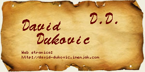 David Duković vizit kartica